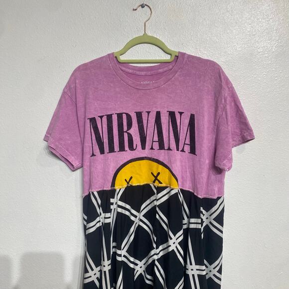 Upcycled Nirvana Maxi Dress Sz M - Picture 3 of 11